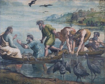 Der wunderbare Fischzug Renaissance Meister Raphael Ölgemälde